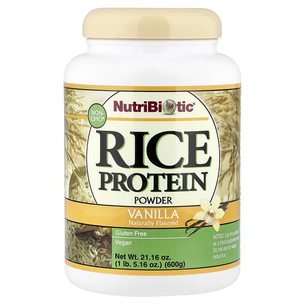 NutriBiotic, 생쌀 단백질, 바닐라 맛, 600g(1lb 5.16oz)