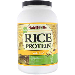 NutriBiotic, Protéines de riz crues, vanille, 1,36 kg