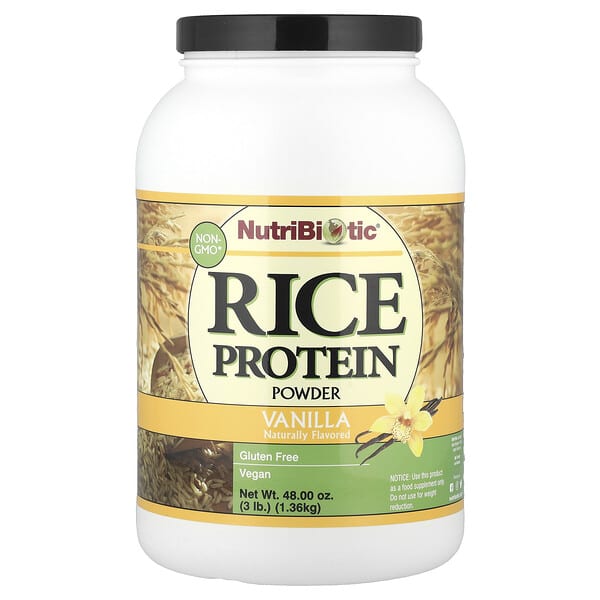 NutriBiotic, 무가공 쌀 프로틴, 바닐라, 1.36kg(3lb)