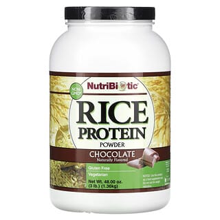 NutriBiotic, Proteína de arroz en polvo, Chocolate`` 1,36 kg (3 lb)