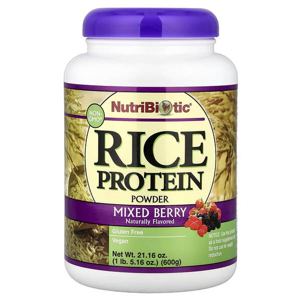 Rice Protein Powder, Mixed Berry, 1 lb, 5.16 oz (600 g)