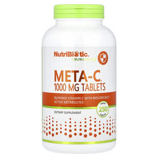 NutriBiotic, Inmunidad, Meta-C, 1000 mg, 250 comprimidos veganos