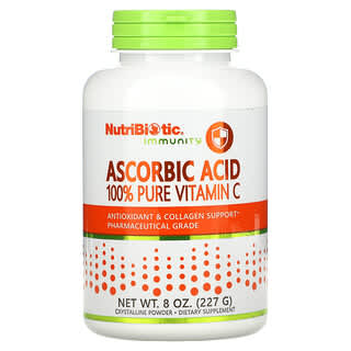 NutriBiotic, Immunité, Acide ascorbique, Vitamine C 100 % pure, Poudre cristalline, 227 g