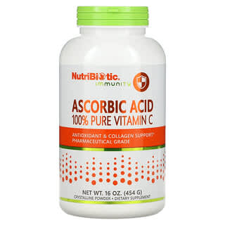 NutriBiotic, Ácido Ascórbico, 100% de Vitamina C Pura, Pó Cristalino, 454 g (16 oz)