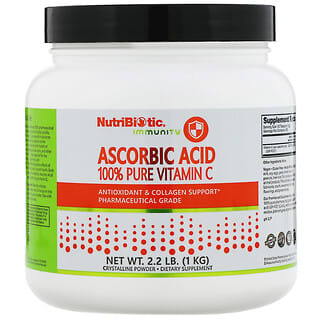 NutriBiotic, Immunity, аскорбиновая кислота, 100% чистый витамин C, кристаллический порошок, 1 кг (2,2 фунта)