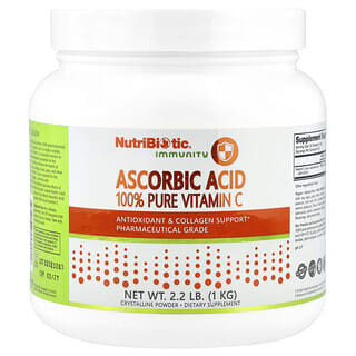 NutriBiotic, Immunité, Acide ascorbique, Vitamine C 100 % pure, Poudre cristalline, 1 kg