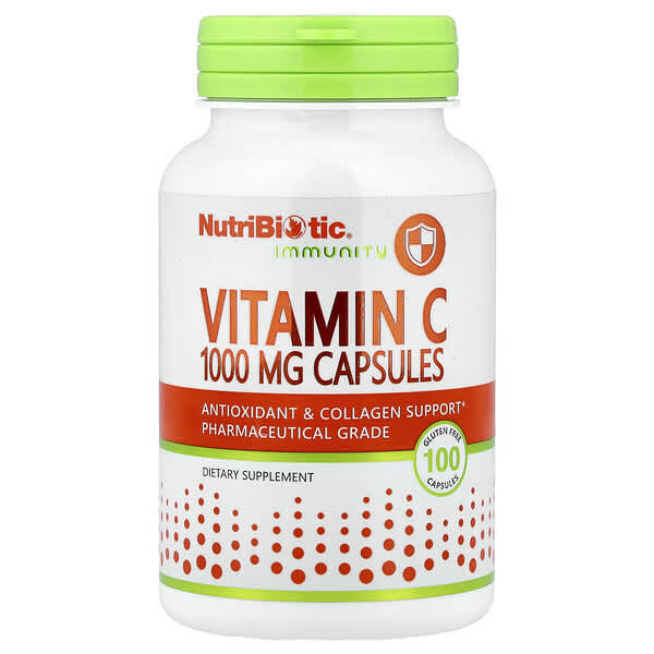 NutriBiotic Immunity, Vitamin C, 1,000 mg, 100 Gluten Free Capsules