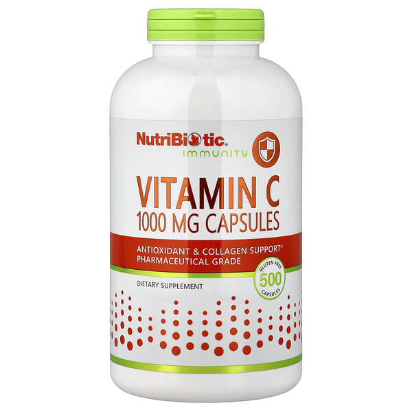 NutriBiotic Immunity, Vitamin C, 1,000 mg, 500 Capsules