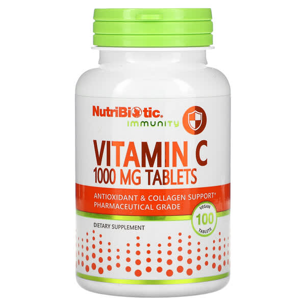 NutriBiotic, 機體抵抗,維生素 C,1,000 毫克,100 片素食片