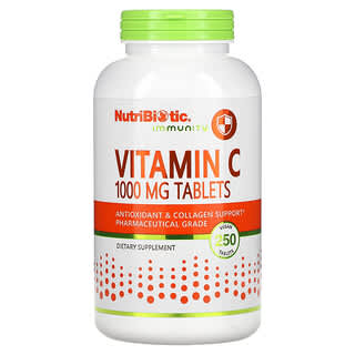 NutriBiotic‏, "חיסוני, ויטמין C, 1,000 מ""ג, 250 טבליות טבעוניות."