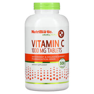 NutriBiotic, Immunity, Vitamina C, 1.000 mg, 500 Comprimidos Veganos