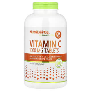 NutriBiotic, 機體抵抗，維生素 C，1,000 毫克，500 片素食片