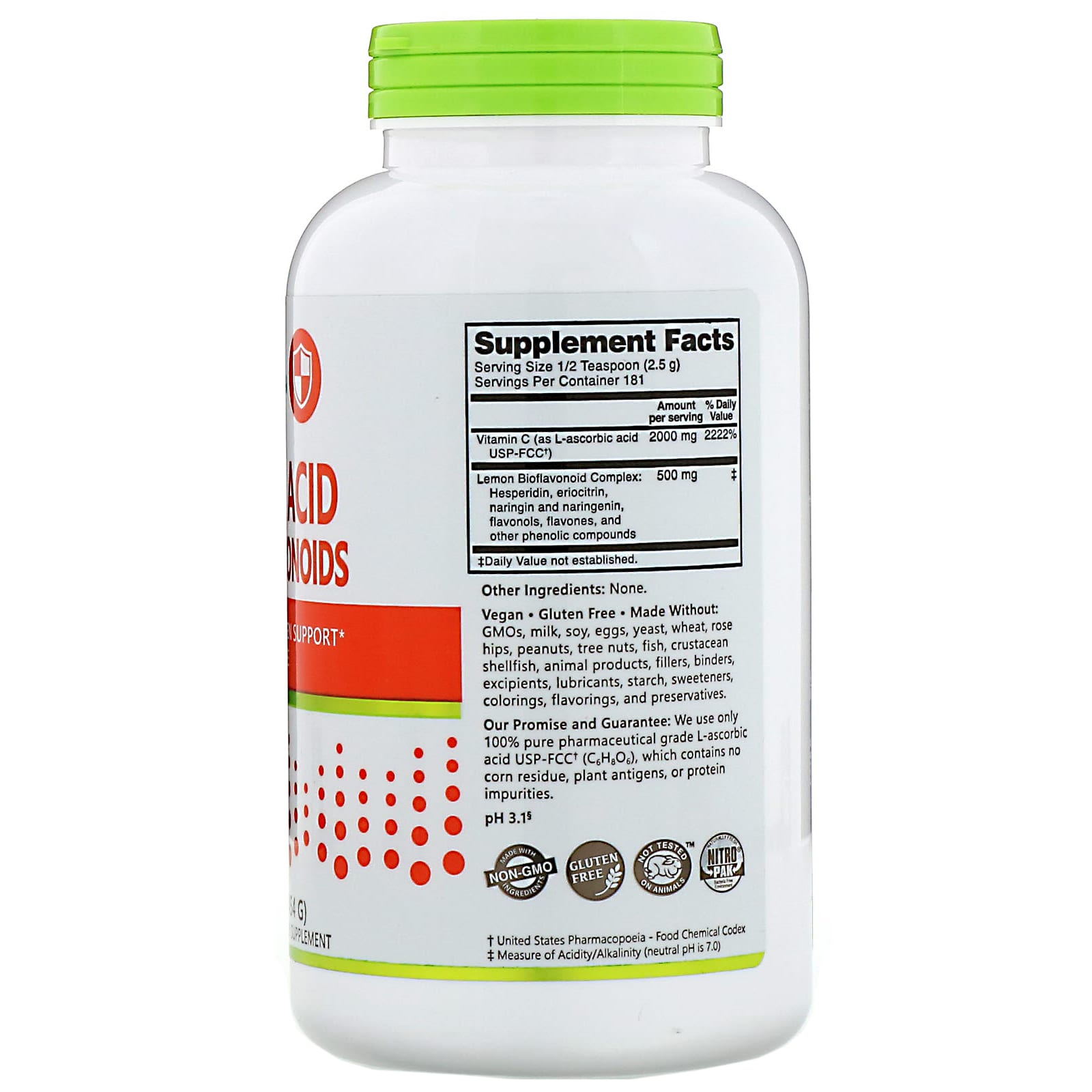 NutriBiotic, Immunity, Ascorbic Acid with Bioflavonoids, Crystalline