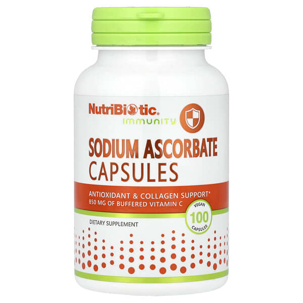 NutriBiotic Immunity, Sodium Ascorbate, 100 Vegan Capsules