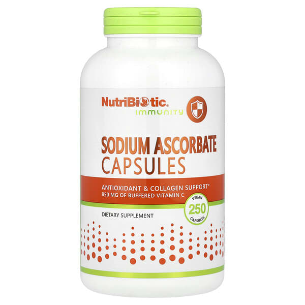 NutriBiotic Sodium Ascorbate, 250 Vegan Capsules