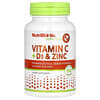Inmunidad, Vitamina C + D3 y zinc, 100 cápsulas