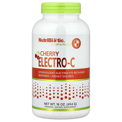 NutriBiotic, Body Defense, Cherry Electro-C Powder, Cherry Flavor, 6 oz (454 g)