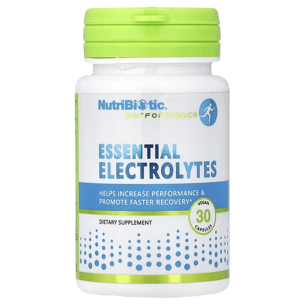 NutriBiotic, Rendimiento, Electrolitos esenciales, 30 cápsulas veganas