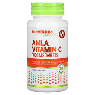 NutriBiotic, Immunity, Vitamina C Amla, 1000 mg, 30 comprimidos veganos