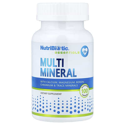 NutriBiotic, Essentials Multi-Mineral, 100 Gluten-Free Capsules