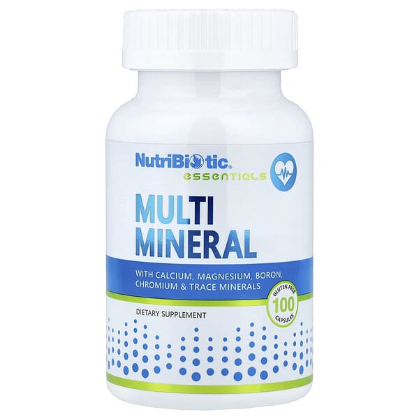 NutriBiotic Essentials, Multi Mineral, 100 Gluten Free Capsules