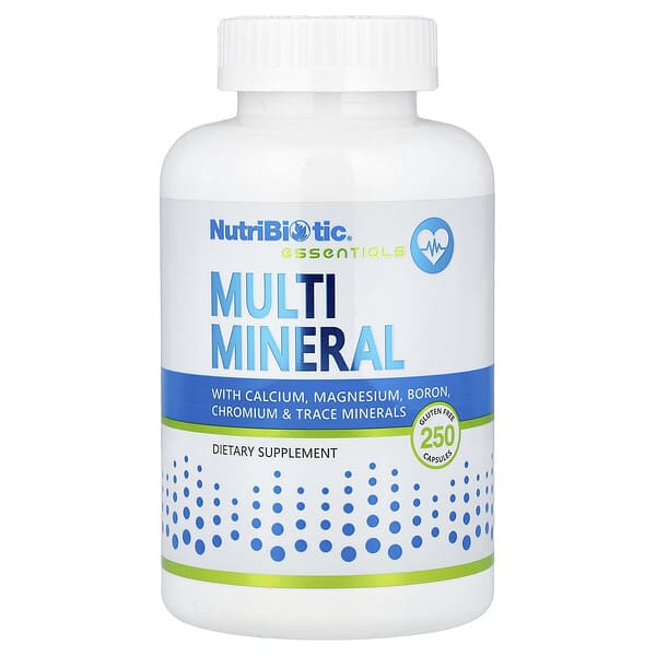 NutriBiotic Essentials, Multi Mineral, 250 Gluten Free Capsules