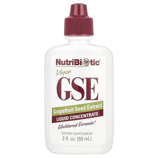 NutriBiotic, Vegan GSE Grapefruit Seed Extract, Liquid Concentrate, 2 fl oz (59 ml)