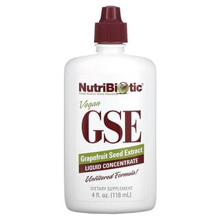 NutriBiotic, GSE, Extrait de pépin de pamplemousse vegan, Concentré liquide, 118 ml