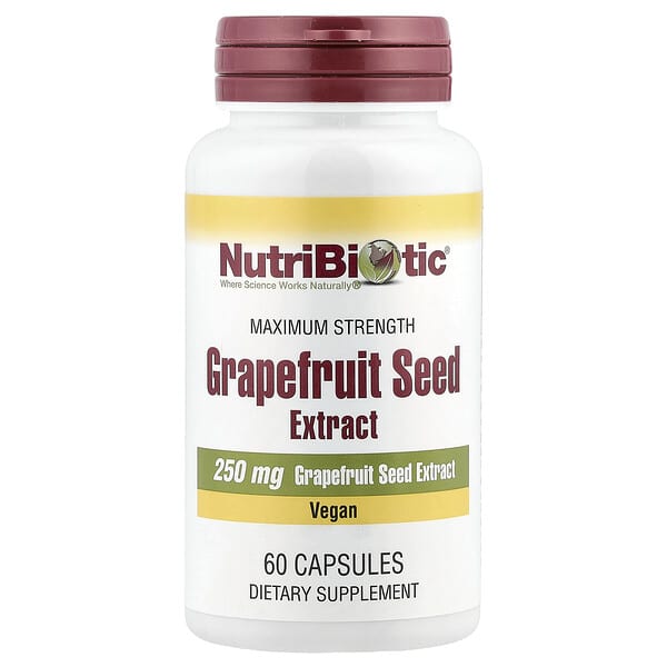 NutriBiotic Grapefruit Seed Extract, Maximum Strength, 250 mg, 60 Capsules