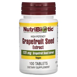NutriBiotic, Extrait de pépins de pamplemousse, 125 mg, 100 comprimés