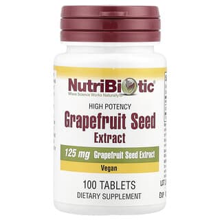 NutriBiotic, Ekstrak Biji Grapefruit, Khasiat Tinggi, 125 mg, 100 Tablet