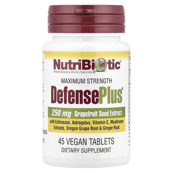 NutriBiotic, DefensePlus®, Maximum Strength, 45 Vegan Tablets