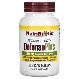 NutriBiotic, DefensePlus, максимальная эффективность, 90 вегетарианских таблеток