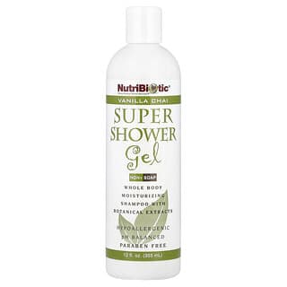 NutriBiotic, Supergel de ducha, Sin jabón, Chai de vainilla, 355 ml (12 oz. Líq.)