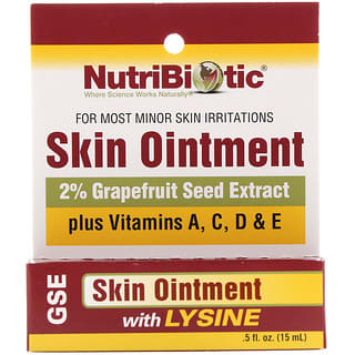 NutriBiotic, Ungüento para la piel, 2% de extracto de semilla de pomelo con lisina, 15 ml (0,5 oz. Líq.)
