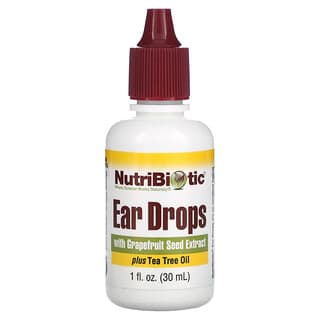 NutriBiotic‏, טיפות אוזניים בתוספת תמצית זרעי אשכולית ושמן עץ התה, 30 מ"ל (1 אונקיית נוזל)