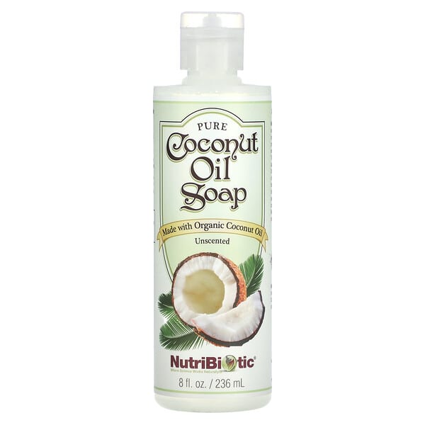 NutriBiotic, Pure Coconut Oil Soap, Unscented, 8 fl oz (236 ml)