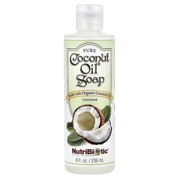 NutriBiotic, Pure Coconut Oil Soap, Unscented, 8 fl oz (236 ml)