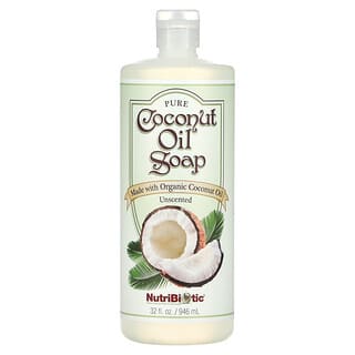 NutriBiotic, Pure Coconut Oil Soap, Unscented, 32 fl oz (946 ml)