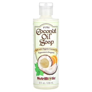 NutriBiotic, Pure Coconut Oil Soap, Peppermint & Bergamot, 8 fl oz (236 ml)