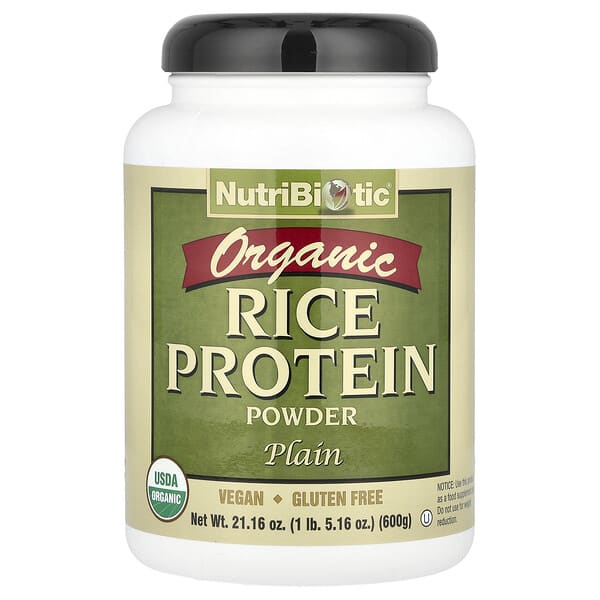 Organic Rice Protein Powder, Plain, 1 lb 5.16 oz (600 g)