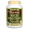 Raw Organic Rice Protein, Vanilla, 1.3 lbs (600 g)