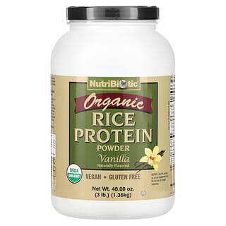 NutriBiotic, Organic Rice Protein Powder, Vanilla, 3 lb (1.36 kg)