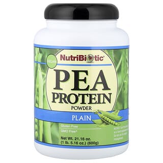 NutriBiotic, Pea Protein Powder, Plain, 21.16 oz (600 g)