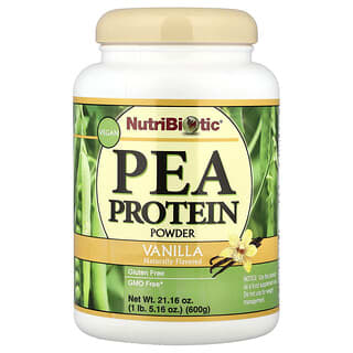 NutriBiotic, Pea Protein Powder, Vanilla, 600 g (21.16 oz)