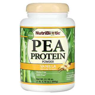 NutriBiotic, Pea Protein Powder, Vanilla , 21.16 oz (600 g)