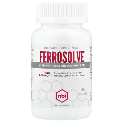 NBI, Ferrosolve®, Extra Strength, 30 Capsules