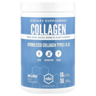 NBI, Hydrolyzed Collagen Type I & II, Original, 10.58 oz (300 g)