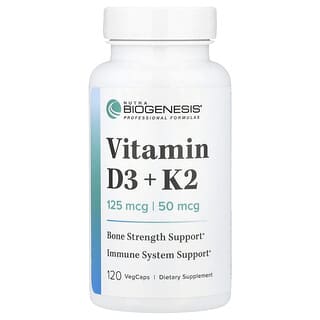 Nutra BioGenesis, Vitaminas D3 y K2, Vitaminas D3 y K2, 120 cápsulas vegetales