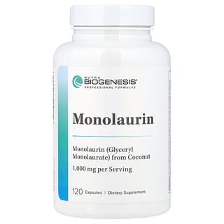 Nutra BioGenesis, Monolaurin, 120 Capsules (500 mg per Capsule)